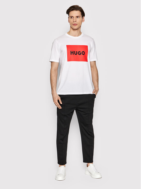 HUGO Hugo T-krekls Dulive222 50467952 Balts Regular Fit
