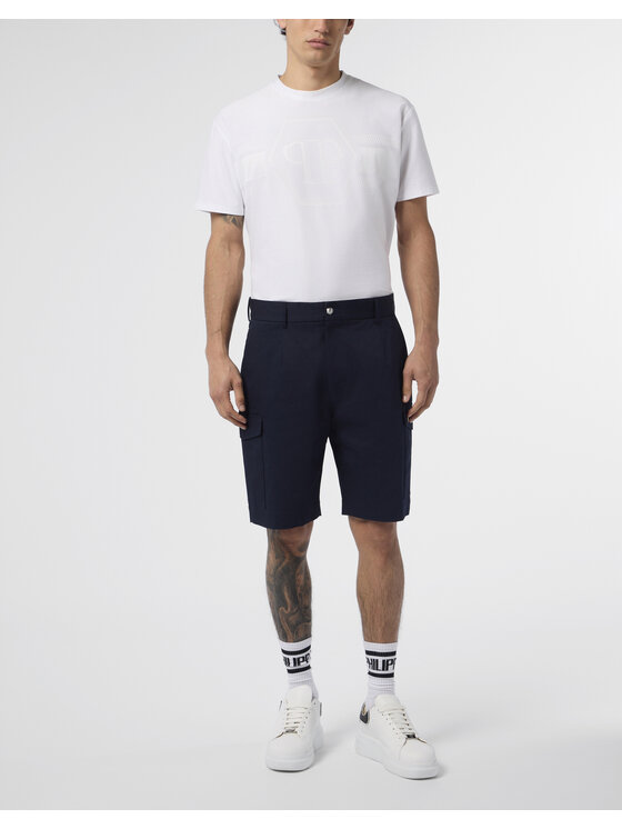 PHILIPP PLEIN PHILIPP PLEIN Szorty materiałowe 29928 Granatowy Regular Fit