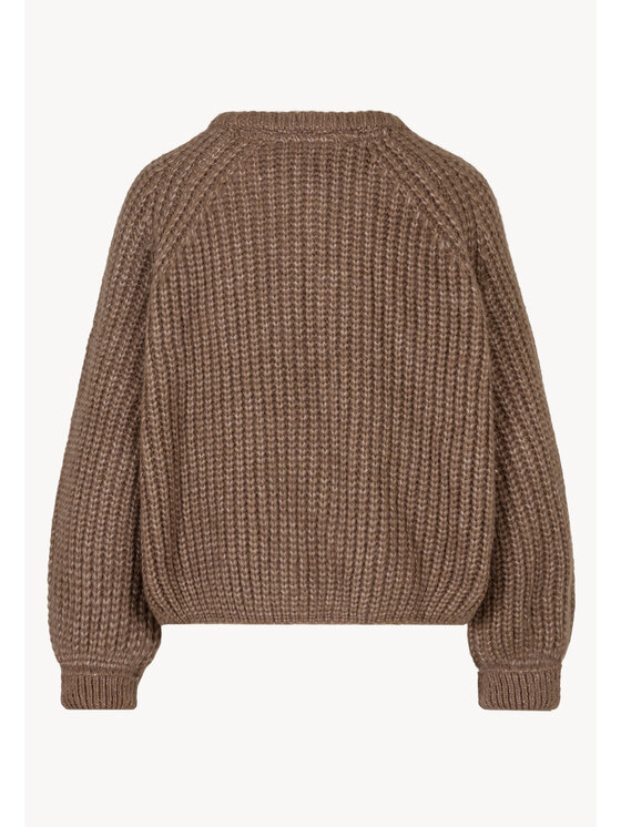 BIZUU BIZUU Sweter ORNAMY Brązowy Standard Fit