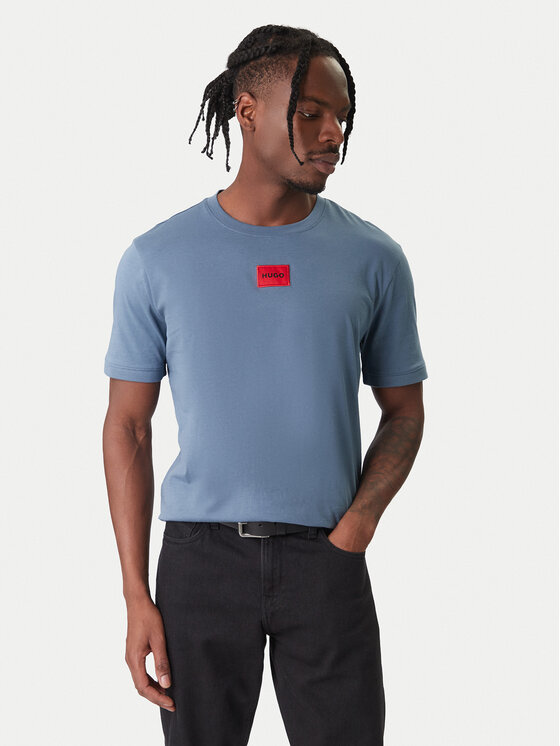 HUGO HUGO Tričko Diragolino 50447978 Modrá Regular Fit