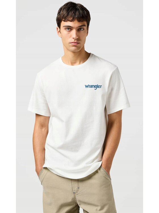 Wrangler Wrangler T-shirt Realxed Tee Bianco Relaxed Fit