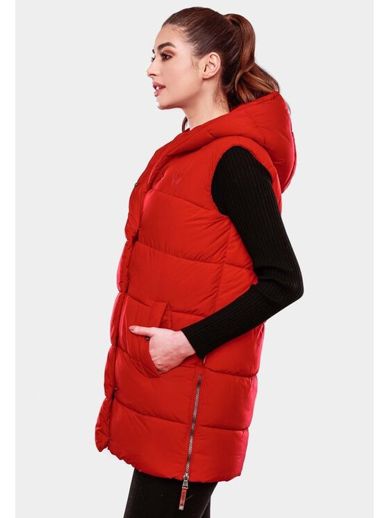Navahoo Navahoo Bezrękawnik Madilynaa Czerwony Casual Fit