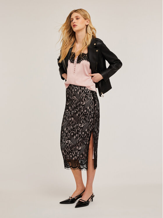 Motivi Motivi Gonna midi 1191Q001028N033 Nero Slim Fit