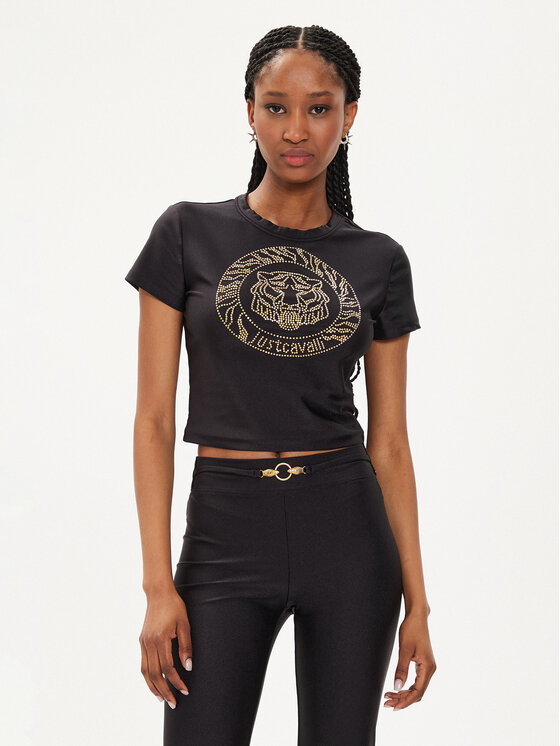 Just Cavalli Just Cavalli T-Shirt 76PAH607 Μαύρο Regular Fit