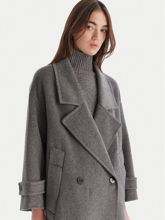 ViCOLO ViCOLO Cappotto di lana TF0050 Grigio Regular Fit