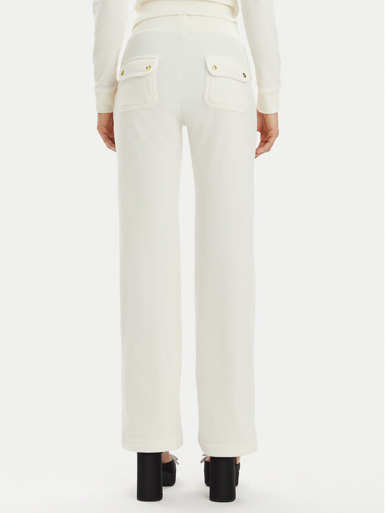 Juicy Couture Juicy Couture Spodnie dresowe Del Ray JCAP180G Écru Regular Fit