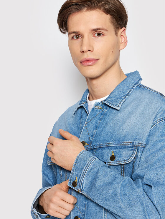 Lee Lee Kurtka jeansowa Rider L86YOMVW 112145639 Niebieski Relaxed Fit