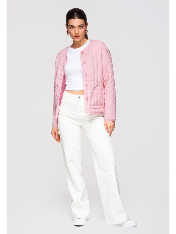 Ombre Ombre Kurtka przejściowa OW-JALP-0125 Różowy Regular Fit