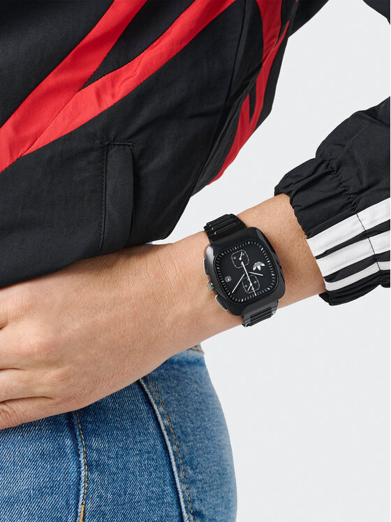 adidas adidas Laikrodis Retro Wave Two Chrono AOSY24533 Juoda