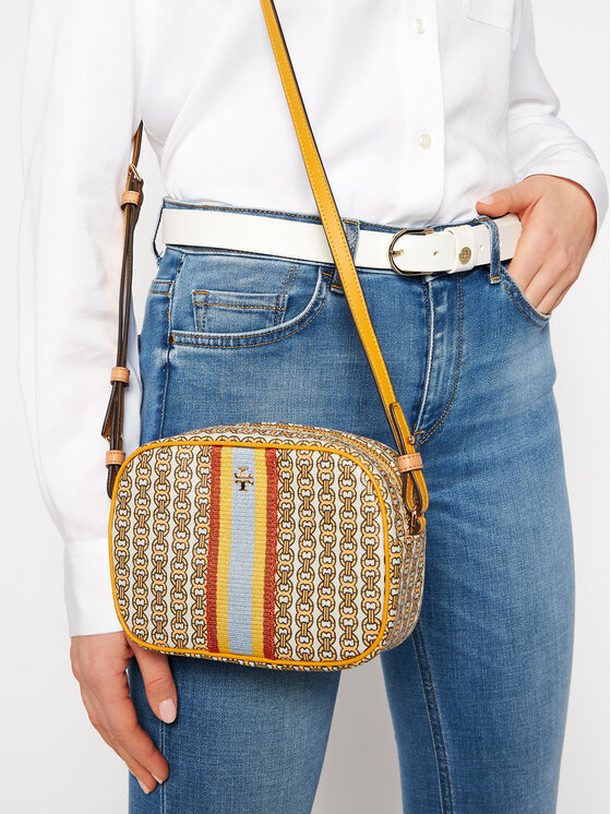 Tory burch gemini link canvas mini bag online