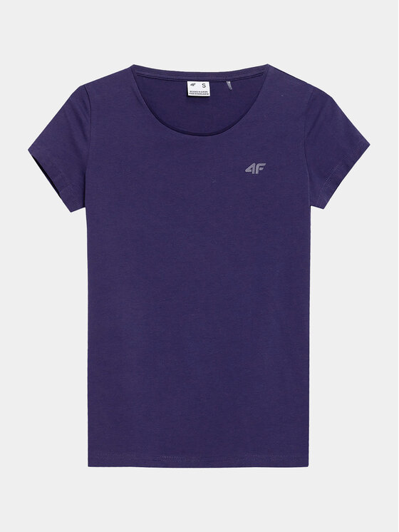 4F 4F T-Shirt 4FAW23TTSHF0906 Niebieski Slim Fit