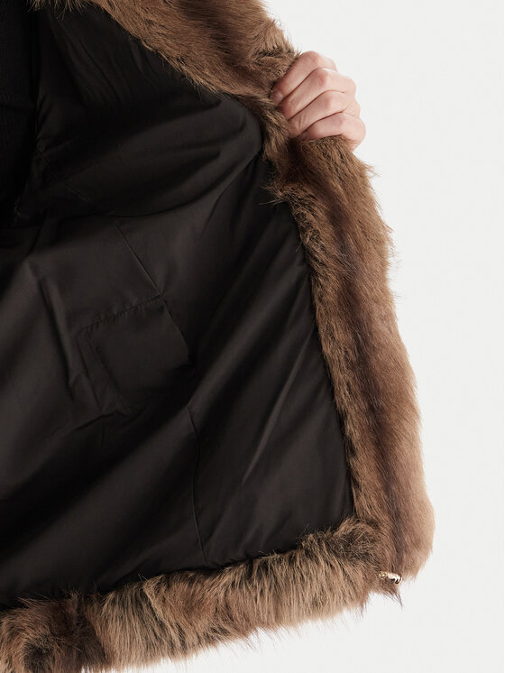 Dixie Dixie Кожено палто V330Y004A Кафяв Regular Fit