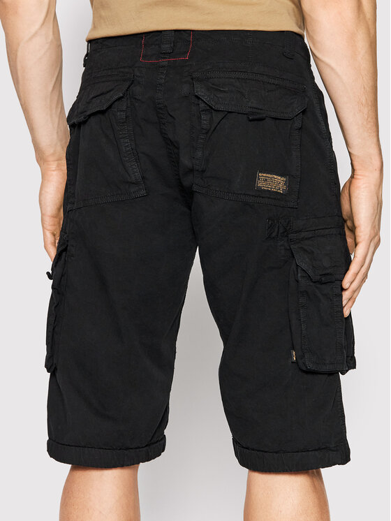 Alpha Industries Alpha Industries Šortky z materiálu Jet 191200 Černá Regular Fit