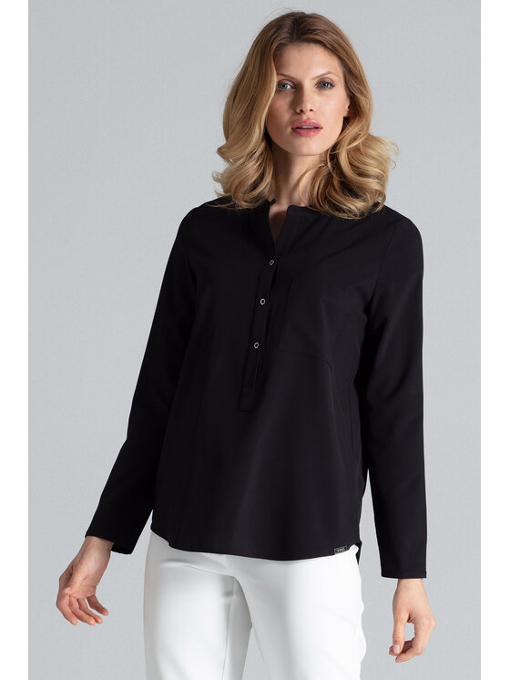 FIGL FIGL Halenka M663 Černá Regular Fit