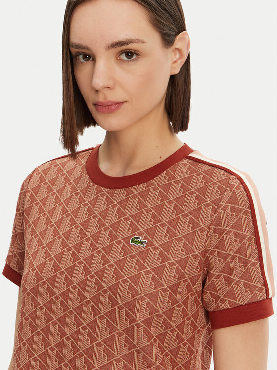Lacoste Lacoste T-Shirt TF3244 Pomarańczowy Slim Fit