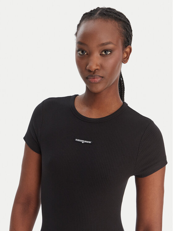 Tommy Jeans Tommy Jeans Ежедневна рокля DW0DW22339 Черен Slim Fit