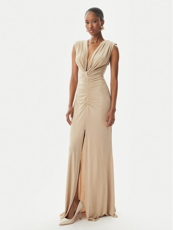 Rinascimento Rinascimento Večernja haljina CFC0122483003 Zlatna Regular Fit