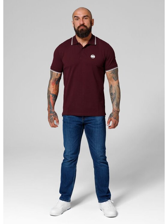PITBULL PITBULL T-Shirt Koszulka Bordowy Regular Fit