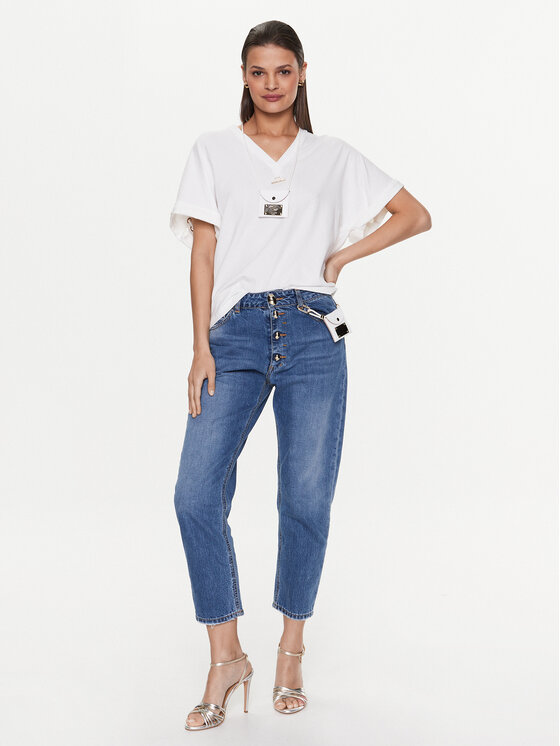 Babylon Babylon Bluzka S_ER0570 Biały Relaxed Fit