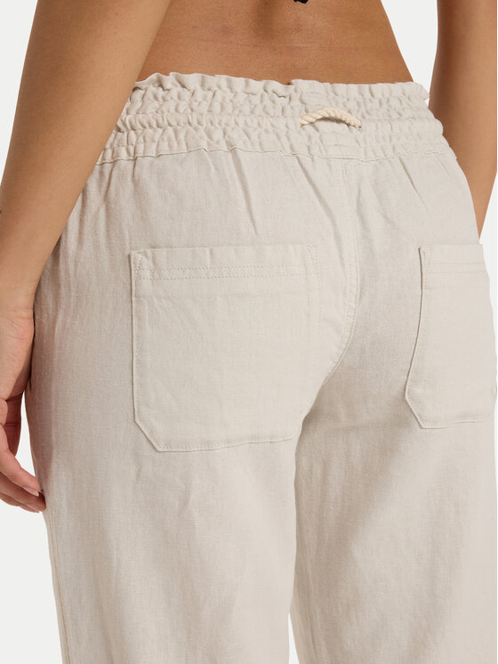 Roxy Roxy Spodnie materiałowe Oceanside ARJNP03006 Beżowy Easy Fit