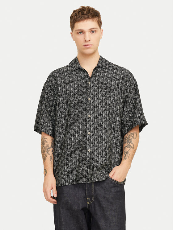 Jack&Jones Koszula Marshall 12271103 Czarny Wide Fit