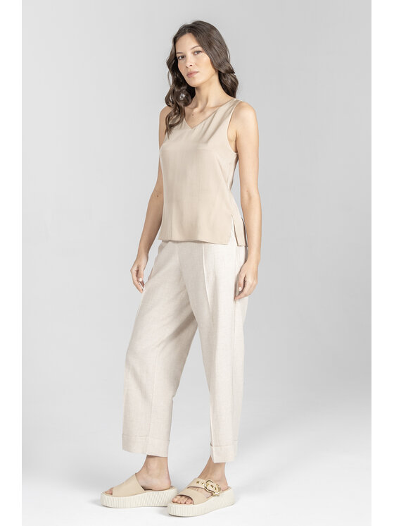 Deni Cler Milano Deni Cler Milano Top T-DC-0008-F2-80-12-1 Beżowy Regular Fit