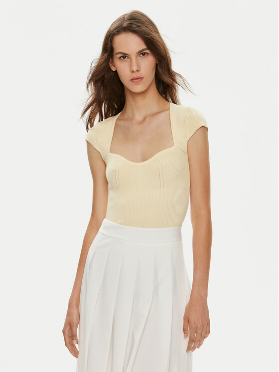 Gina Tricot Blúzka 22212 Žltá Slim Fit