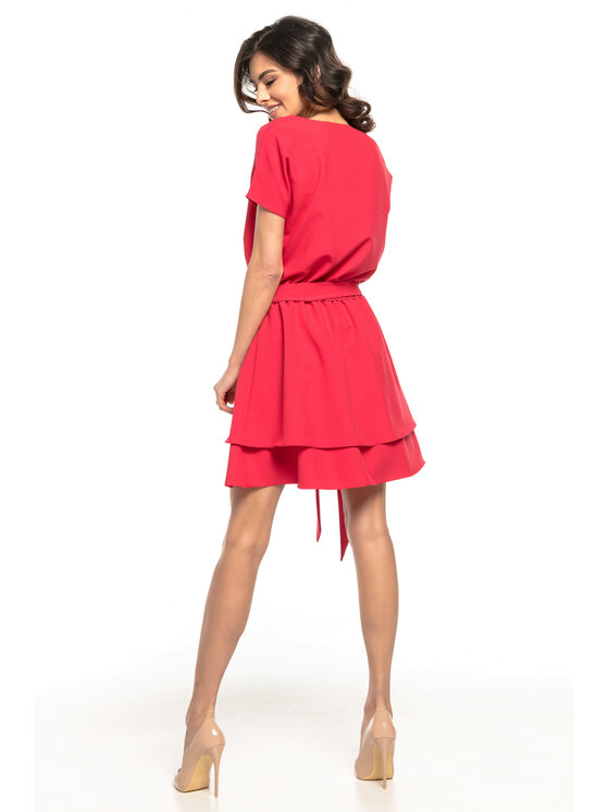 Tessita Tessita Sukienka koktajlowa T268 Czerwony A-Line Fit