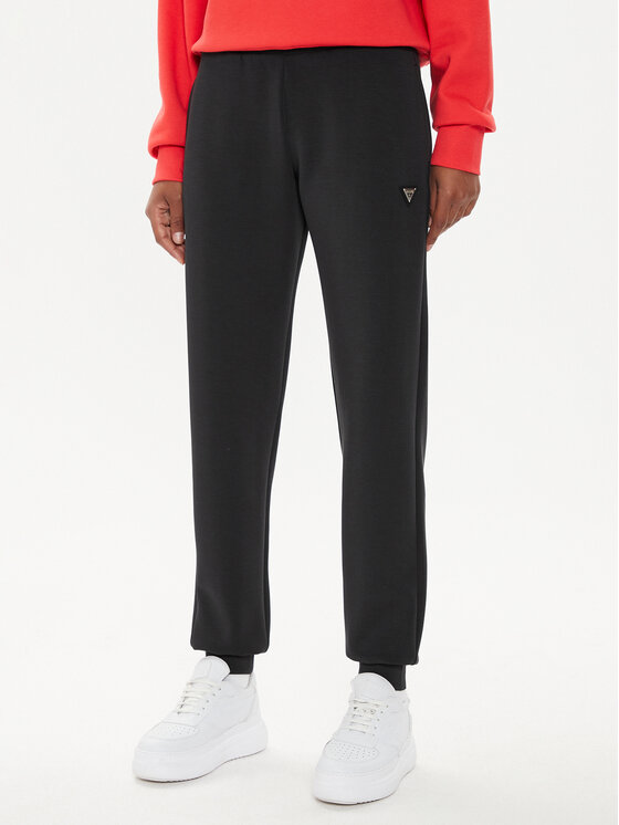 Guess Guess Teplákové kalhoty V4YB08 KCAY2 Černá Regular Fit