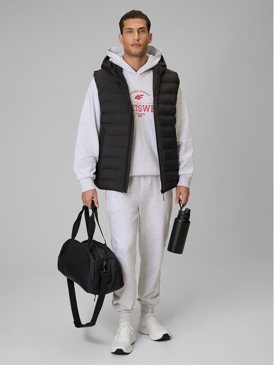 4F 4F Kamizelka MIDSHOP TEXTILE Czarny Regular Fit