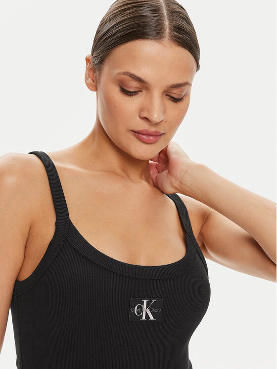 Calvin Klein Jeans Calvin Klein Jeans Letné šaty J20J223516 Čierna Slim Fit