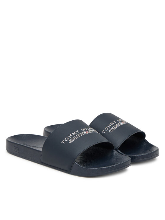 Tommy Hilfiger Tommy Hilfiger Natikače Raised Pool Slide FM0FM05761 Tamnoplava