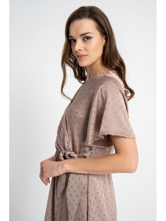 CLICK CLICK Letné šaty 60-6109 Béžová Comfortable Fit