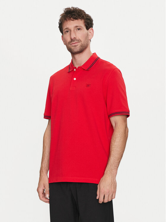 Bugatti Polo Majica 8150 55001A Rdeča Slim Fit