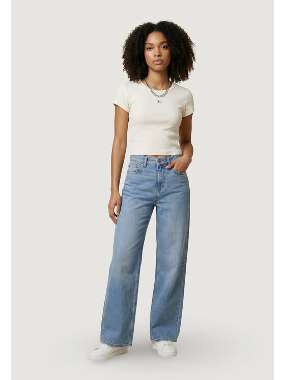 Calvin Klein Jeans Calvin Klein Jeans T-shirt A- WOVEN LABEL 2X2 R Bianco Shirt Fit