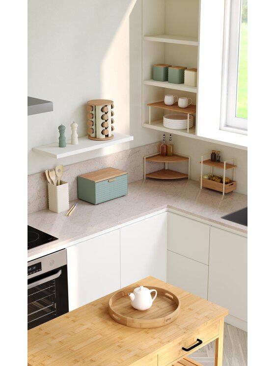 MIAhome MIAhome Chlebak metalowy 23,5x35,5x20,8 cm EXTRA zielony Zielony