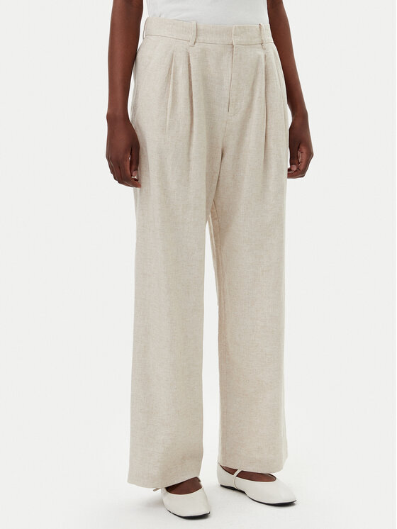 Gap Bavlnené nohavice 713998-03 Béžová Wide Leg