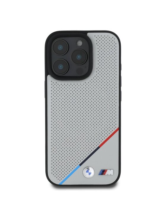 BMW Motorsport BMW Motorsport Etui na telefon M Perforated Tricolor Line Szary