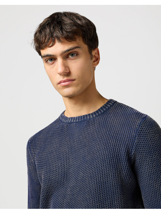 Wrangler Wrangler Sweter CREWNECK Niebieski Regular Fit