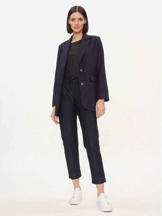 Max Mara Leisure Max Mara Leisure Riidest püksid Adria 2337860236650 Tumesinine Regular Fit