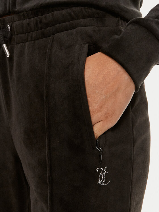 Juicy Couture Juicy Couture Donji dio trenerke Tina JCAPW045 Crna Regular Fit