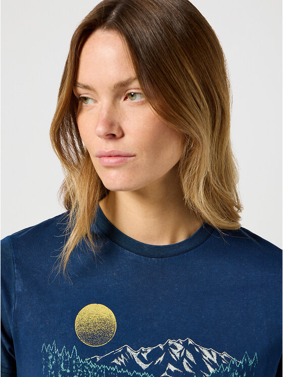 Wrangler Wrangler T-Shirt GRAPHIC TEE Niebieski Regular Fit