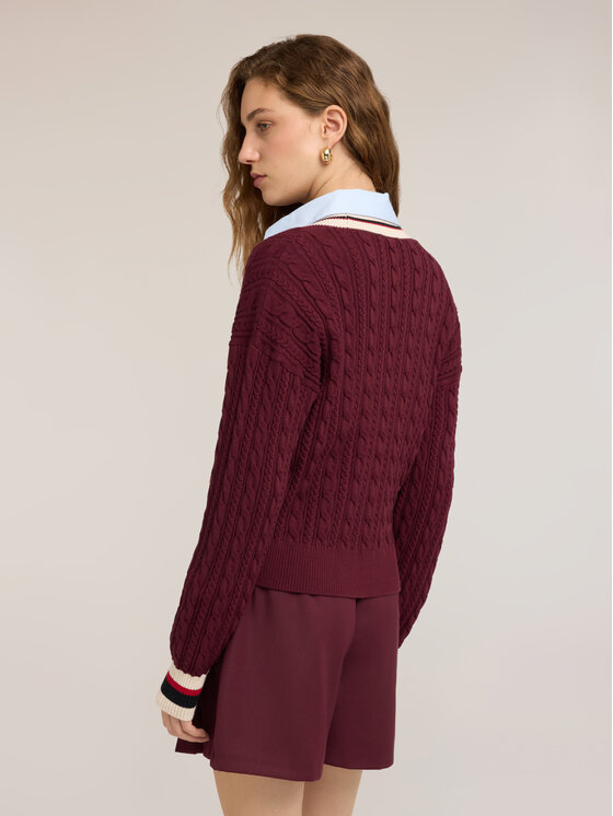 Motivi Motivi Sweter M360W004065N036 Bordowy Boxy Fit