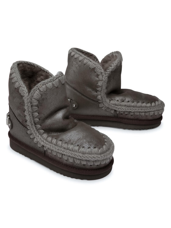 Mou Mou Škornji za sneg Eskimo 18 With Rhinestones Logo Srebrna