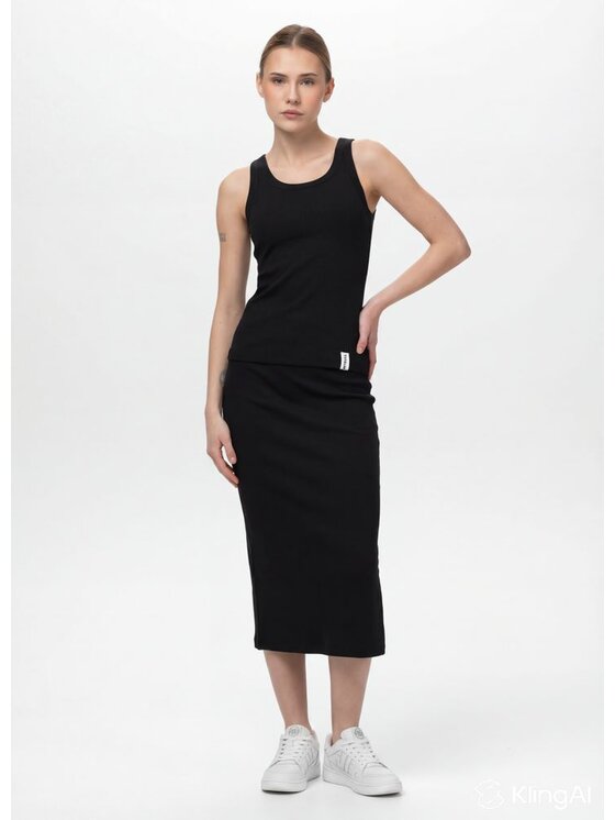 PITBULL PITBULL Spódnica midi LAYLA Czarny Slim Fit