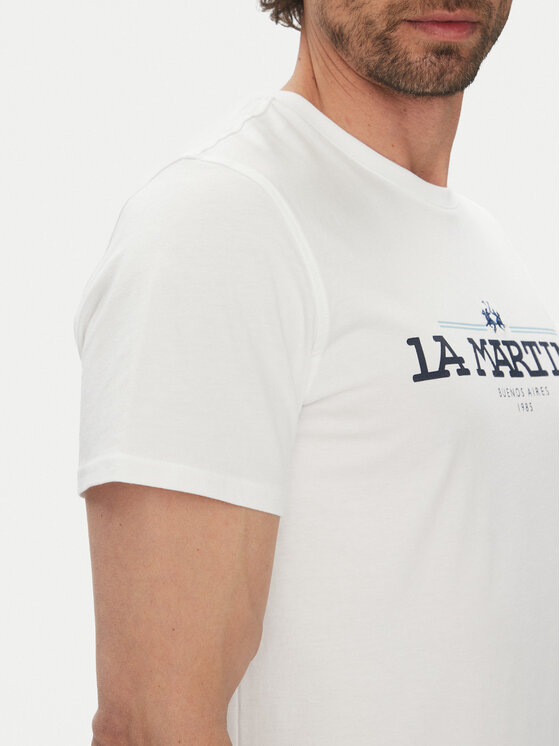 La Martina La Martina T-shirt Aguer MAR304 JS206 Bianco Regular Fit