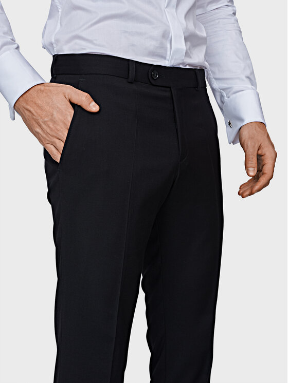 Evenemen Evenemen Spodnie garniturowe Solid Czarny Slim Fit