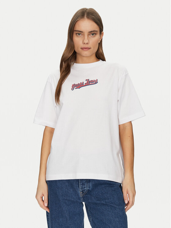 Guess Jeans Tricou W5GI29 K8HM0 Alb Regular Fit