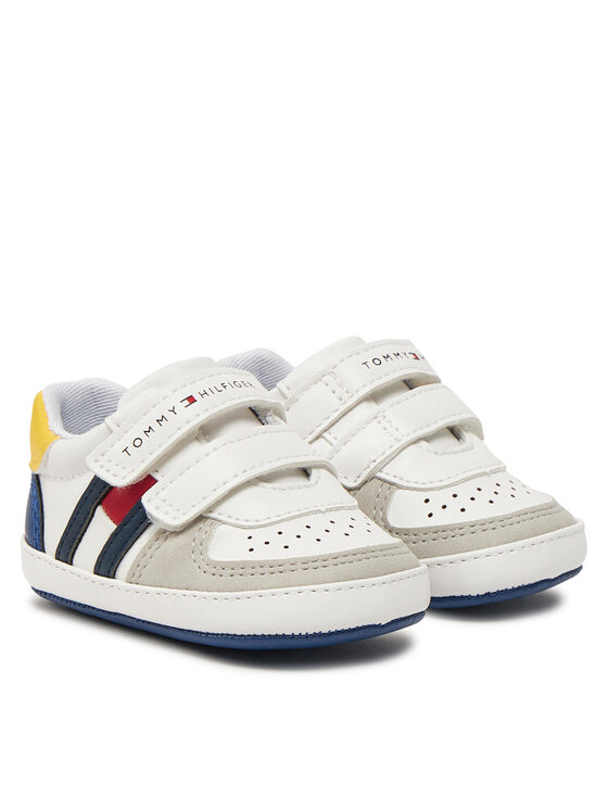 Tommy Hilfiger Tommy Hilfiger Laisvalaikio batai Flag Low Sneaker T0B9-33830-1755 Balta