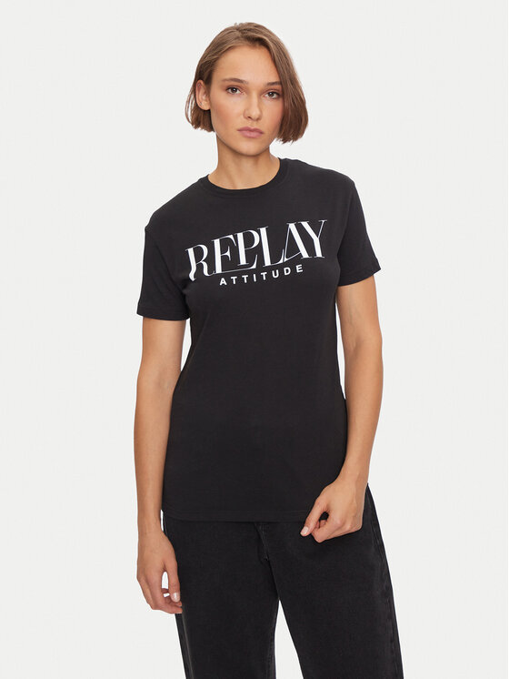 Női Póló REPLAY, Méret: S, Fekete, W3566R.000.20994